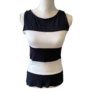 Nordstrom Philosophy Sleeveless Top Navy Blue White Stripe